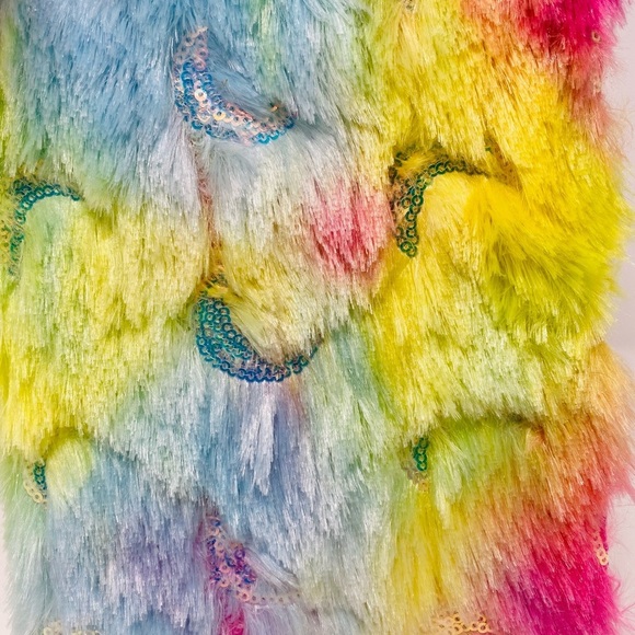 NEW - Colorful Faux Fur Rainbow Colored Journal Notebook - Picture 2 of 7